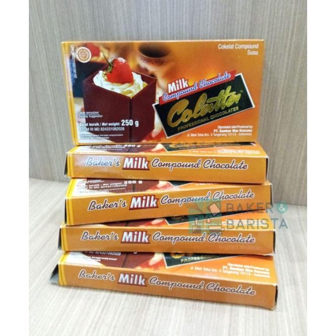 

Ready colatta chocolate compound 250gr dark white milk variant collata coklat masak Kualitas Terjamin