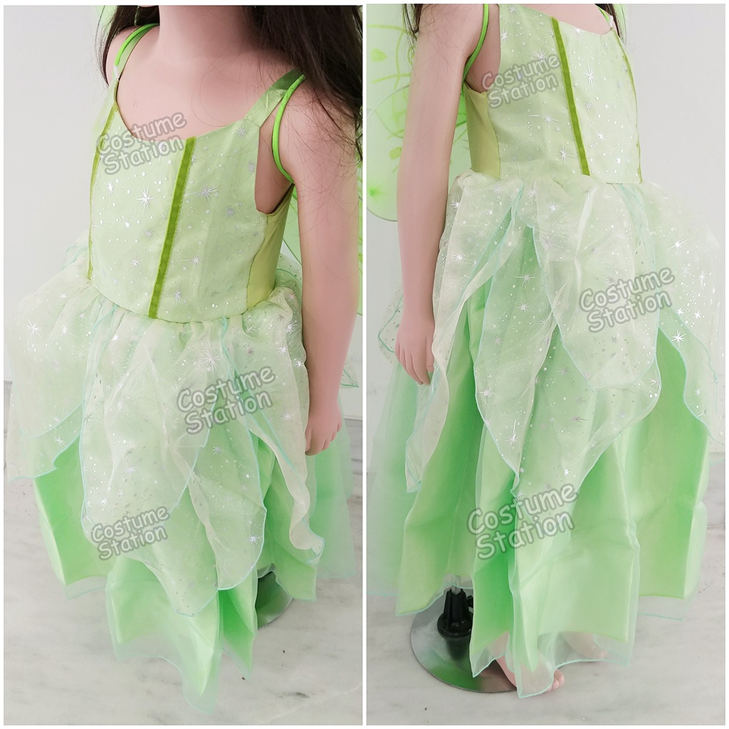 Kostum Tinkerbell Long Dress / Costume Princess Fairy Peter Pan Peri Hijau anak perempuan