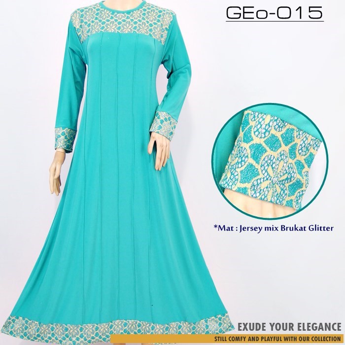 Gamis Jersey Mix Bludru - Brukat Glitter GEo