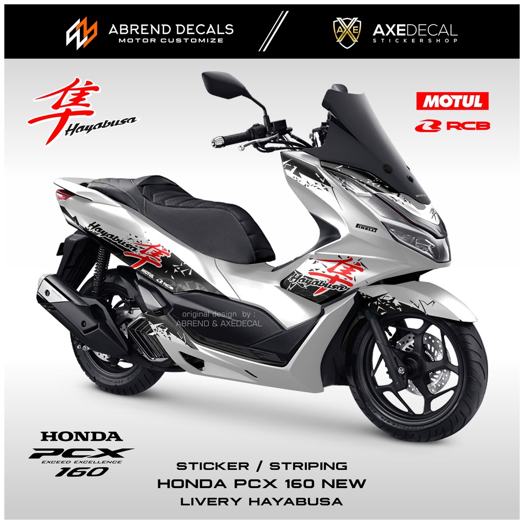 Striping Honda Pcx 160 New Livery Hayabusa Racing / Stiker Motor Pcx 160 Baru / Stock Decals