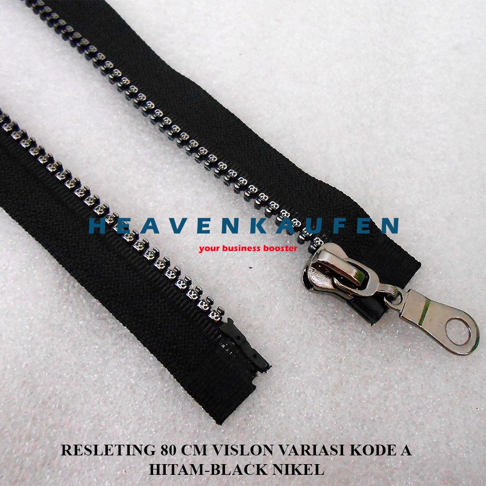 Resleting Zipper 80 cm Vislon Variasi Warna Hitam - Black Nikel Kode A