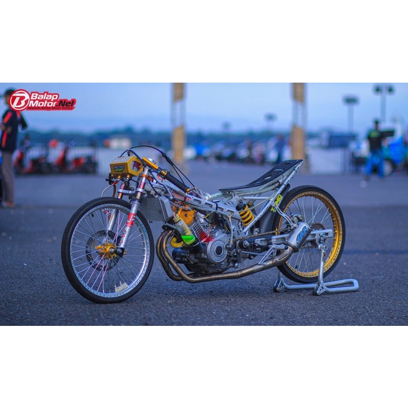 PADDOCK DEPAN BELAKANG MOTOR MINI DRAG BIKE &amp; ROAD RACE ALMUNIUM UNIVERSAL AMOREX SHIJIRO RACING