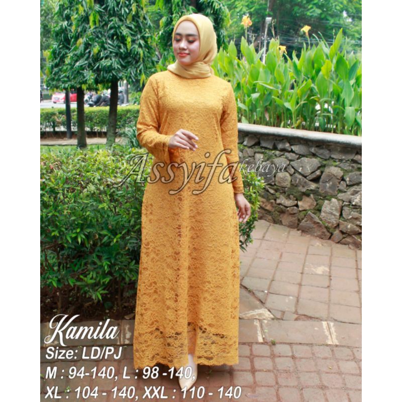 REALPICT GAMIS BRUKAT KAMILA/GAMIS PESTA/GAMIS MODERN