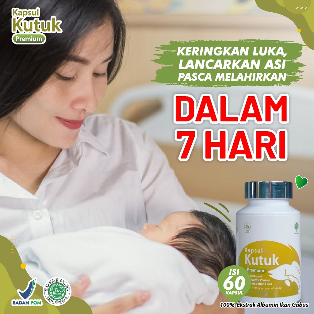 Paket 3 Botol KAPSUL KUTUK PREMIUM || Obat Pasca Operasi Caesar Langsung Kering Original