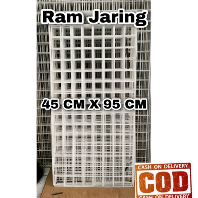 GRID WALL JARING RAM KAWAT BESI DINDING 95x45 CM / GANTUNGAN ACCESORIES DAN MASKER | Kawat Ram 95 x 45 Cm 3mm - Rak Display Aksesoris HP - Rak Gantung putih