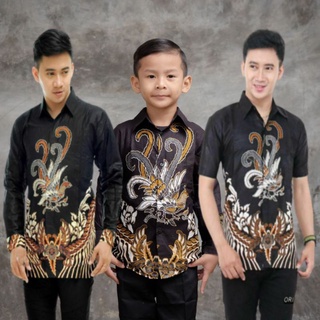 Baju Batik Pria Jumbo Lengan Panjang BATIK NRH HRB026 motif KERATONAN Kode 002 Big size M-10XL Reguler