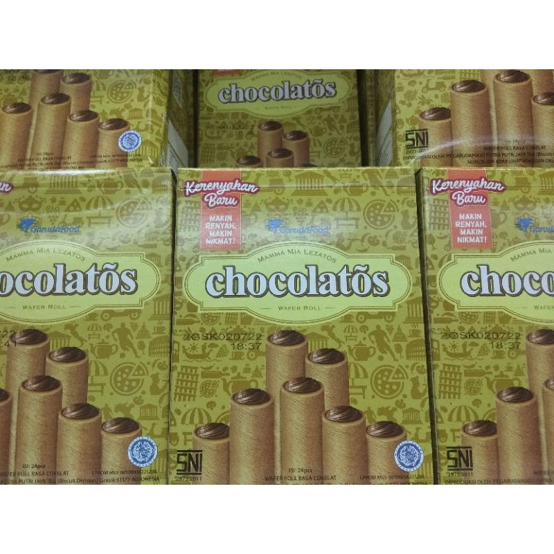 

Gery Chocolatos Wafer Roll Rasa Coklat isi 24 pcs