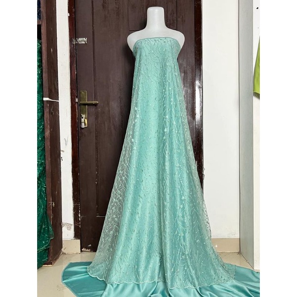 kain bahan tile padi mutiara / Bahan  kebaya brukat