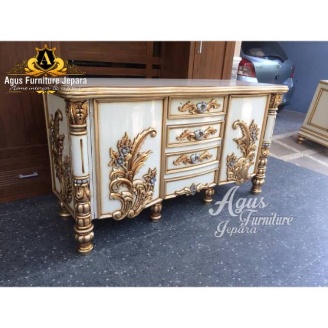 BUFET BOMBAY DUCO LUXURY JATI (meja tv meja console cabinet bufet ukir)