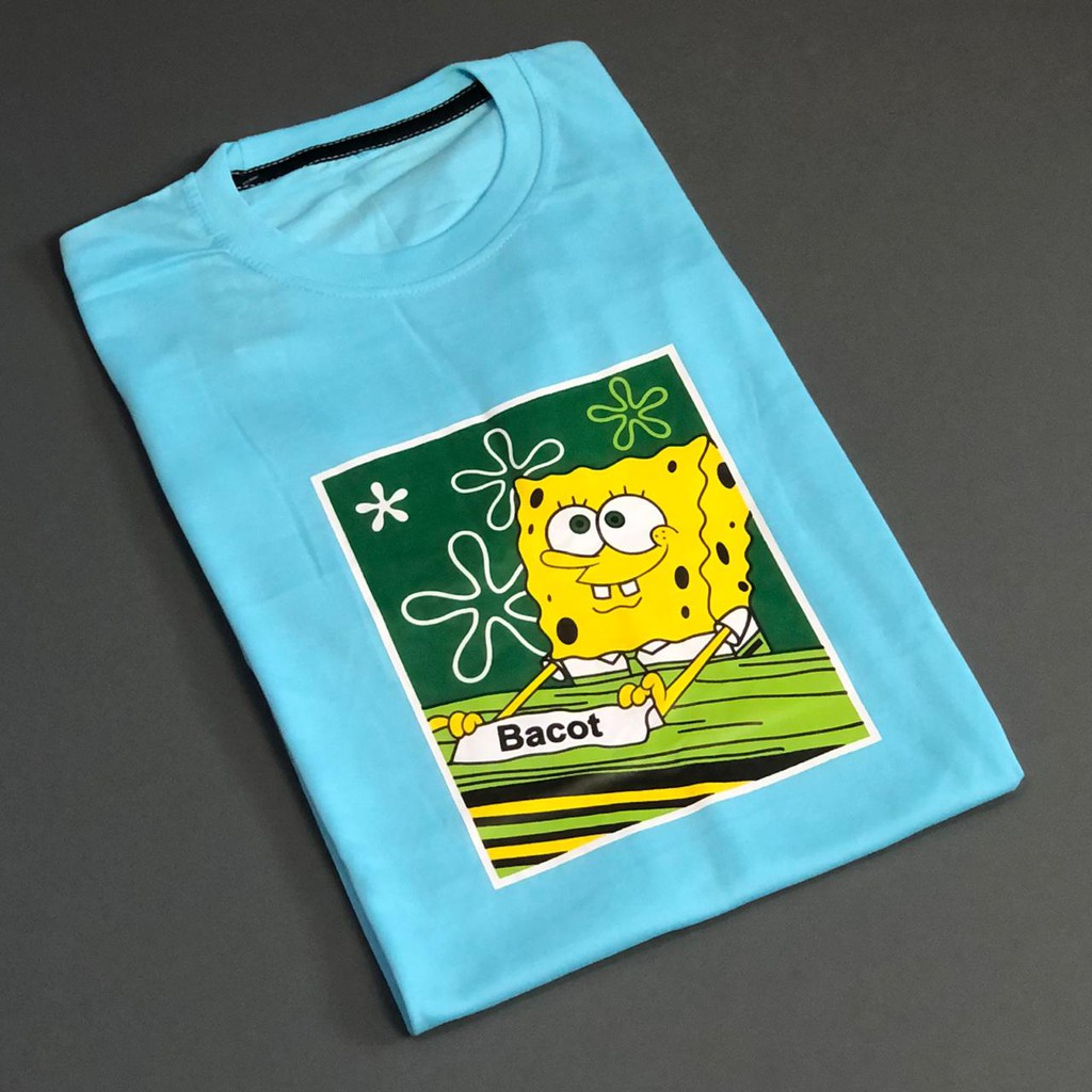 Kaos Baju Spongebob Bacot Lucu Meme Kata Kata Distro Cotton Combed Pria Wanita Tshirt Tees Sunda Shopee Indonesia