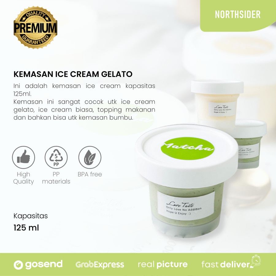 KEMASAN ICE CREAM GELATO 125ML PP CUP | ES KRIM PUDDING YOGURT BUMBU