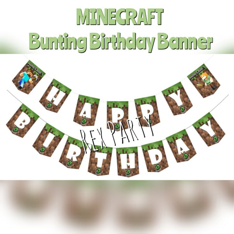 Minecraft Banner/ Banner Minecraft/Minecraft Bunting/Banner HBD Minecraft/Minecraft Birthday Banner