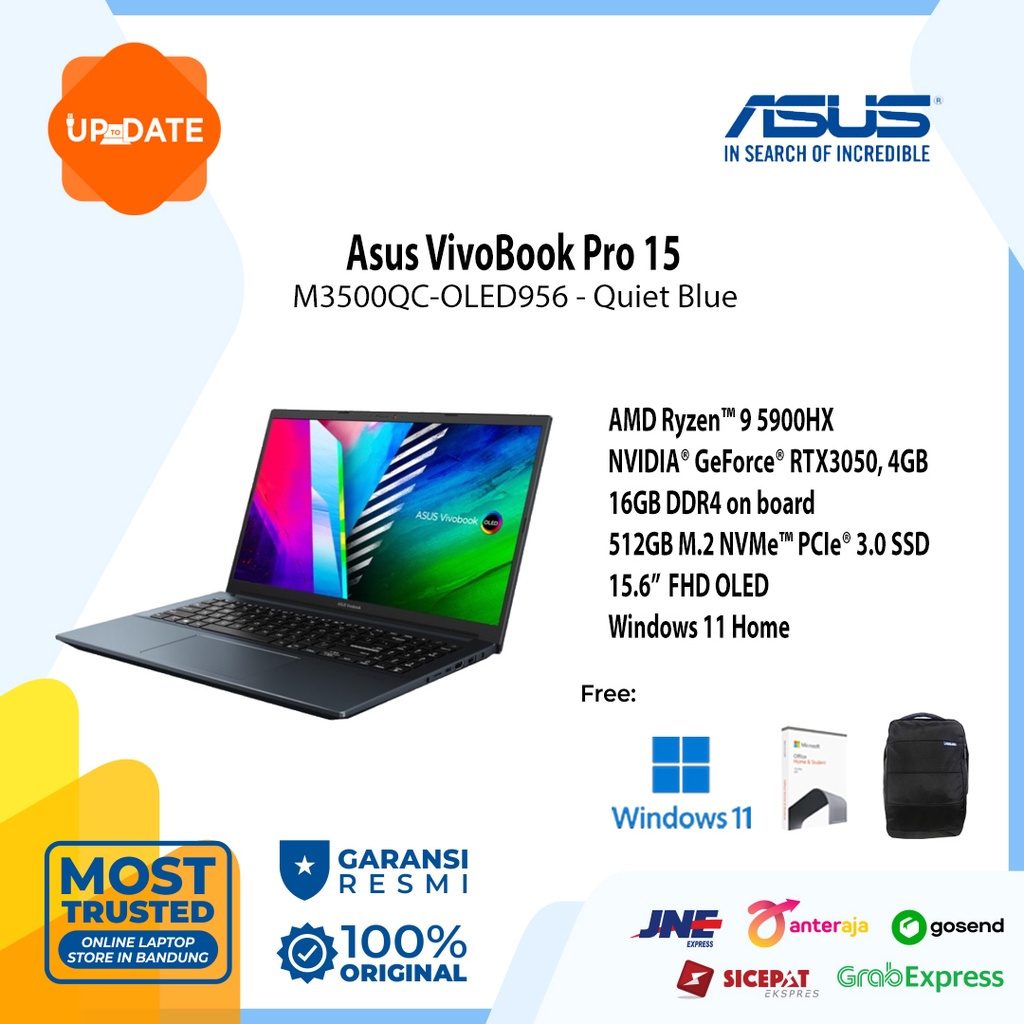 Asus VivoBook M3500QC-OLED956 AMD Ryzen™ 9 5900HX 16GB 512GB SSD 15,6" W11