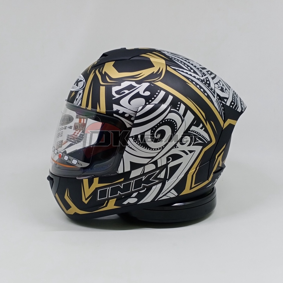 Jual Helm Full Face Ink Cl Max Motif Seri Matt Black Gold Batik Emas Terbaru Shopee Indonesia