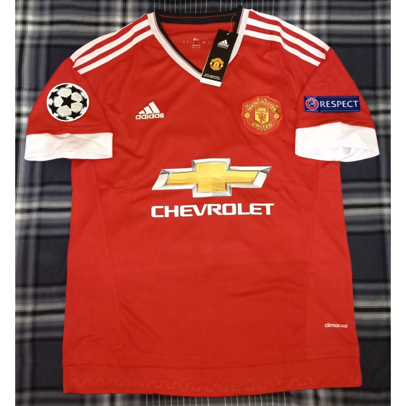 Jersey MU Home 15/16 Full Patch UCL Retro