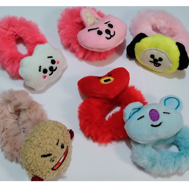 Ikat Rambut Karet KARAKTER BT21 Motif Kartun Lucu