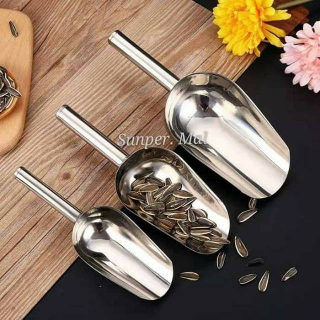 Sendok / Sekop Es Batu & Tepung Stainless Steel | Shopee ...