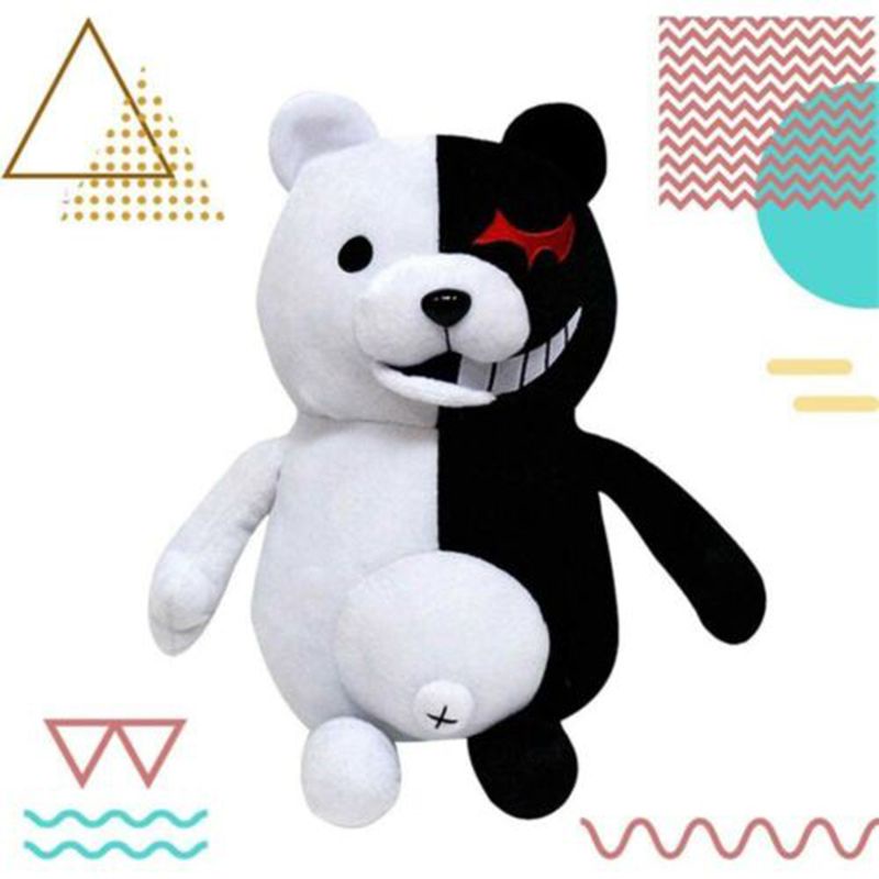 【Ready Stock】36cm Anime Game Danganronpa Monokuma Black White Bear Plush Soft Stuffed Doll Toy