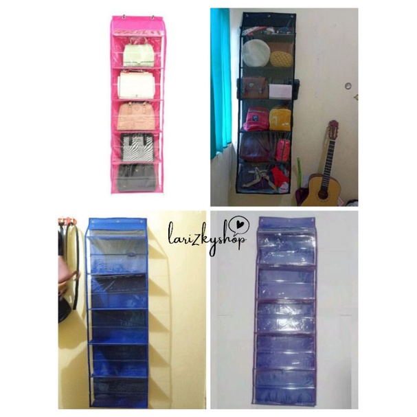 RAK TAS GANTUNG POLOS JUMBO / TEMPAT TAS GANTUNG POLOS / BAG ORGANIZER / RAK SEPATU GANTUNG