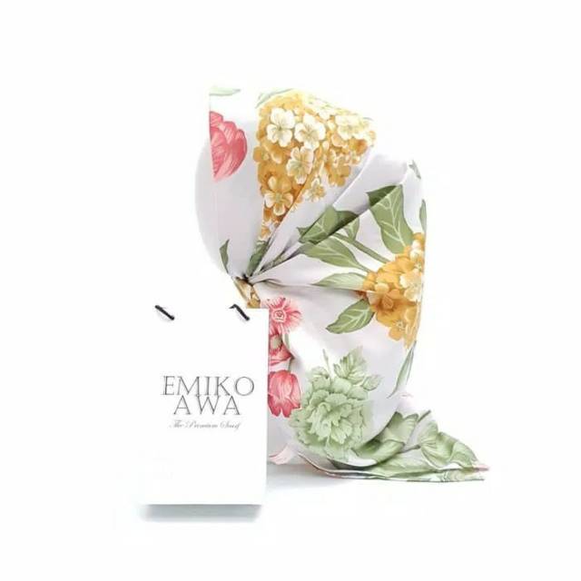 Jilbab Segiempat Motif GreyHydrengea Berkualitas