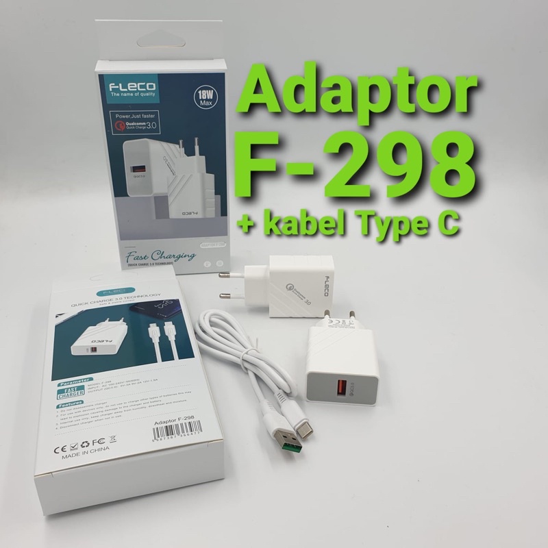 Charger Fleco F298 Micro Type C Qualcomm Quick Charger 3.0 18w Original Fast Charger