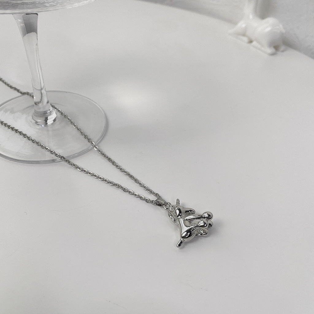 Korea ins personalized sederhana unicorn kalung pria dan wanita kartun lucu hewan liontin musim gugu