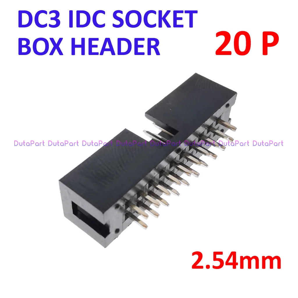 DC3-20P Socket IDC Male Lurus 20P 20 Pin 2x10 2.54mm Box Header JTAG