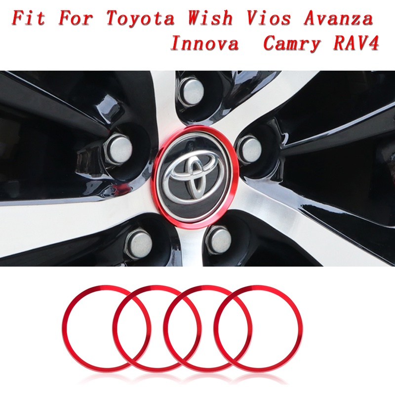 4 Pcs Sticker Dekorasi Velg Mobil Bahan Aluminum Alloy Warnawarni Untuk Toyota
