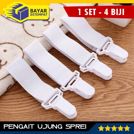 [Isi 4 Biji] Pengikat Sprei Kasur Kuat Agar Tidak Lepas Pengait Sprei Karet Ikat Kasur Anti Geser Pengikat Pengencang Ujung Seprai Sheet Gripper