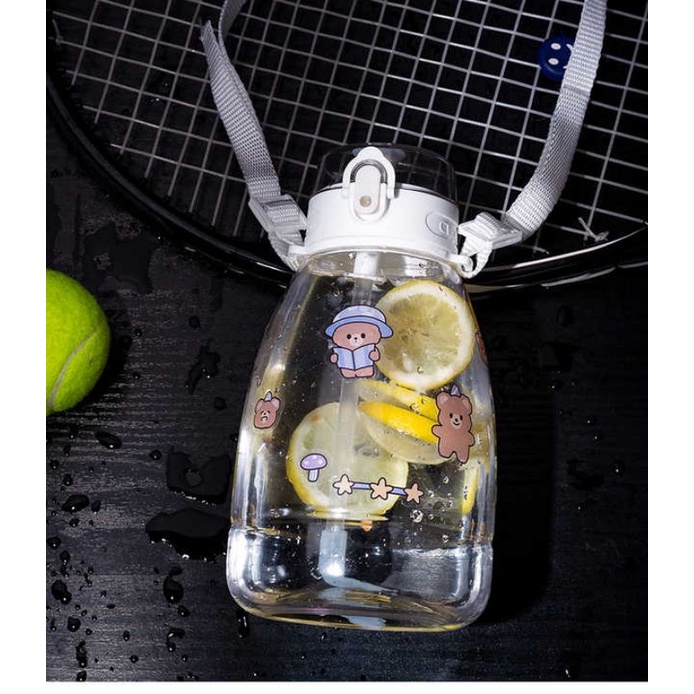 Botol minum viral Big Belly 1200ml Water Bottle Botol minum anak + tali polos dan Stiker 1.2liter