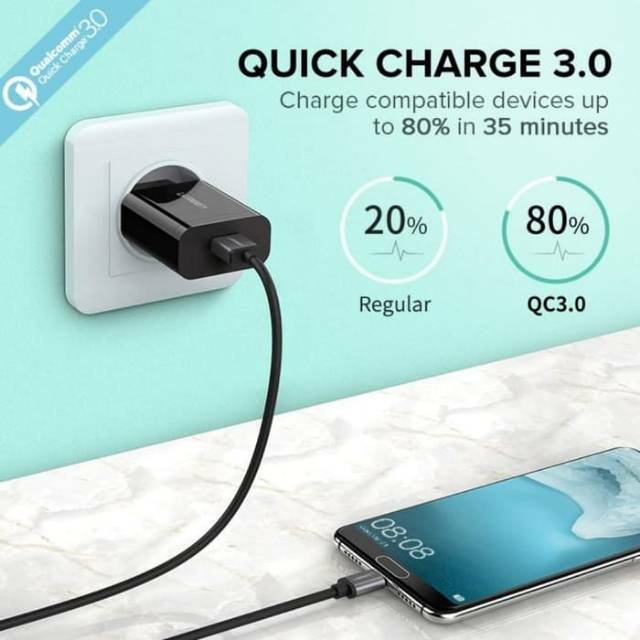 Ugreen Charger 3A Qualcomm Quick Charge QC 3.0 Fast Charging Original