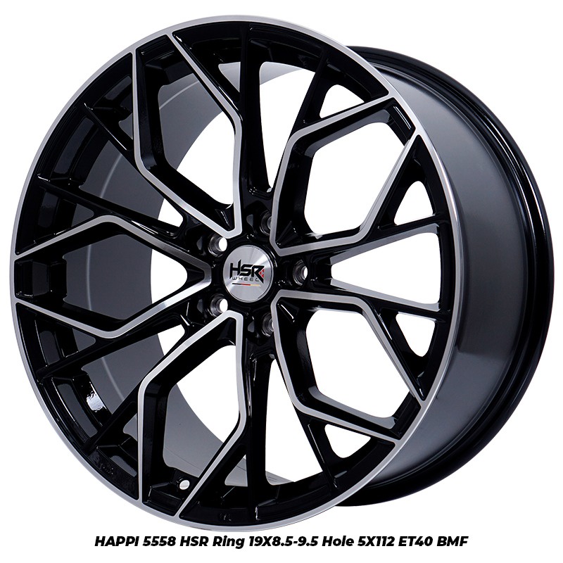 Velg Mobil HSR HAPPI 5558 Ring 19 Pelek Racing HRV Xpander Innova Rush Black Polish