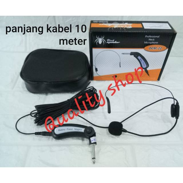 Mic condesor kabel Blackspider Dcm22/Dcm-22 bando/headset kabel 10 meter