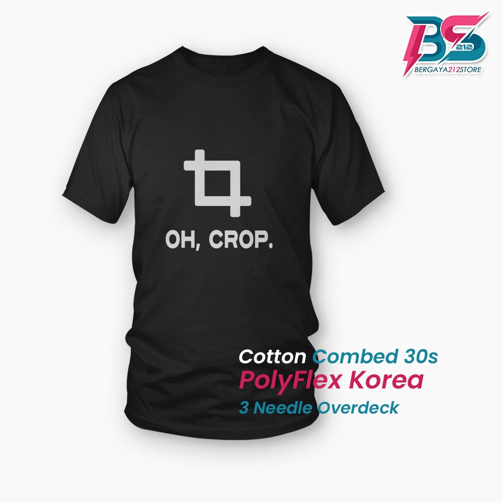 Kaos Distro OH, CROP Cotton Combed Sablon Unisex / Baju Logo Tulisan Kata Keren