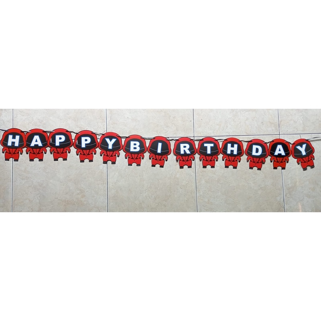 Rangkaian HBD Squid Game /Tulisan Birthday /Banner Ulang Tahun