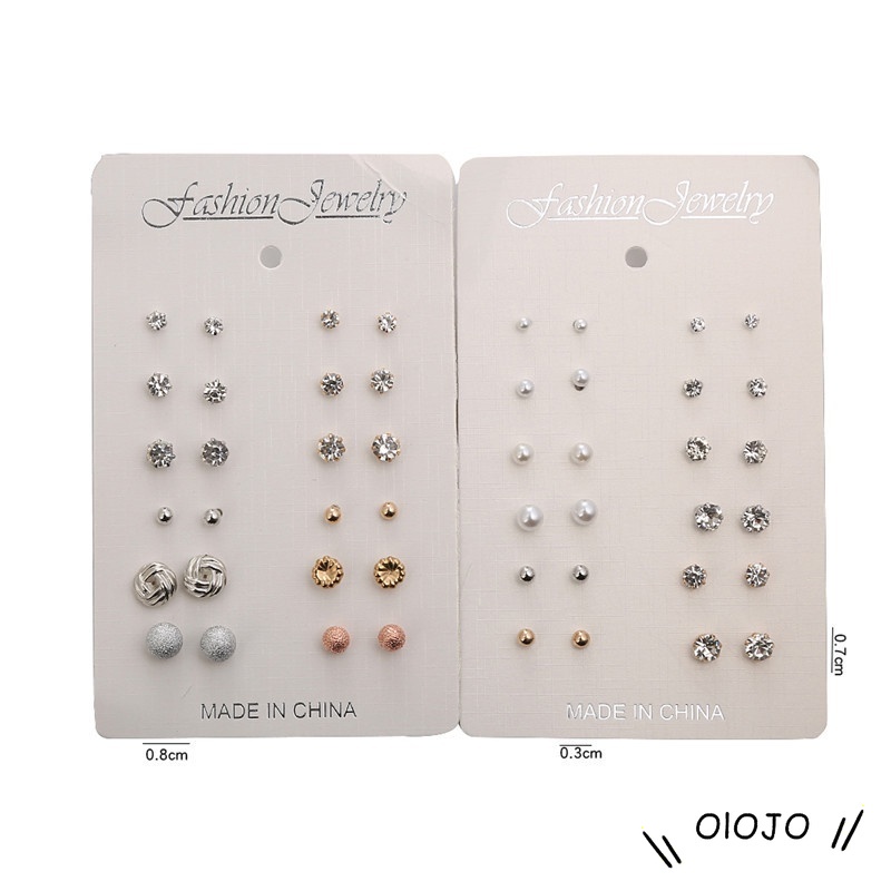 【COD】1 Set/mode Anting Set Wanita Sederhana Paduan Berlian Imitasi Bola Anting-Anting Wanita Aksesoris Perhiasan Hadiah