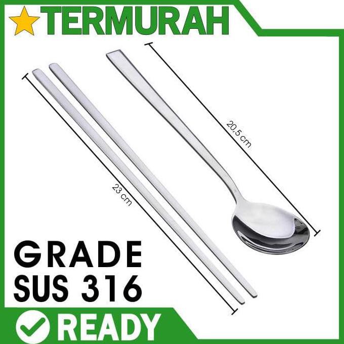 Sendok Korea SUMPIT Korea STAINLESS SUJEO sendok sumpit korea Termurah {BERGARANSI Kode 159