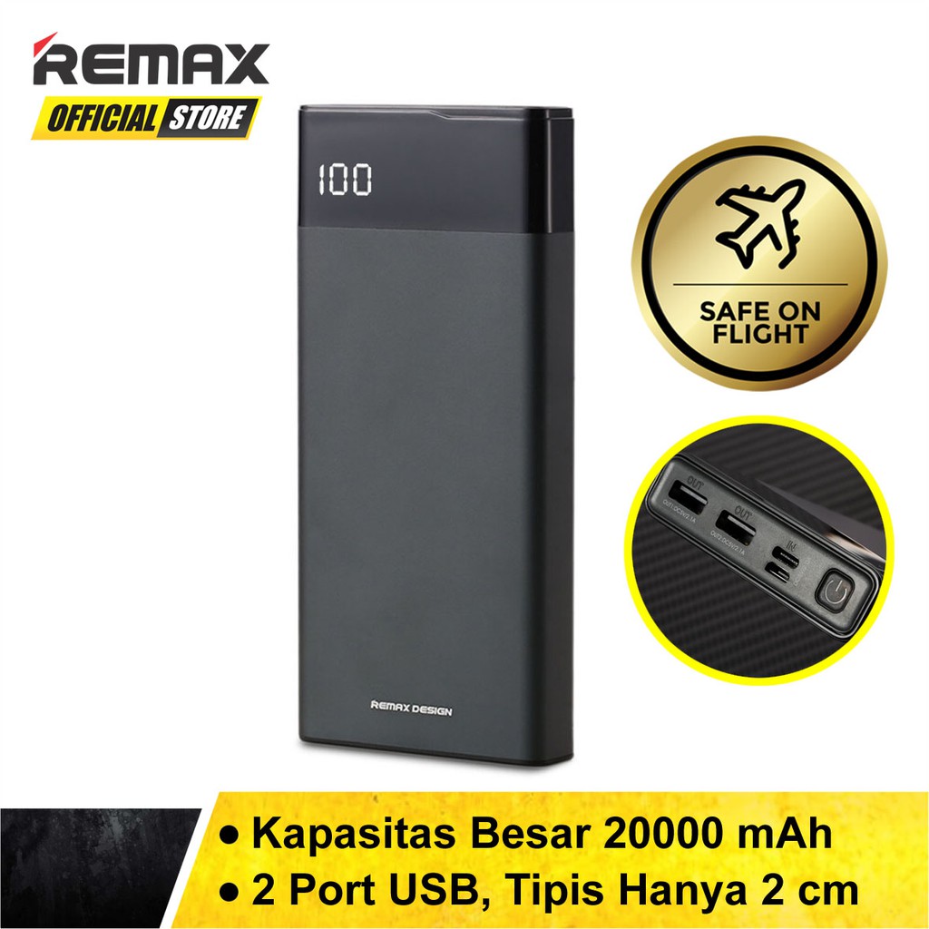 Remax Renor Power Bank 20000 mAh RPP-131 Original Garansi