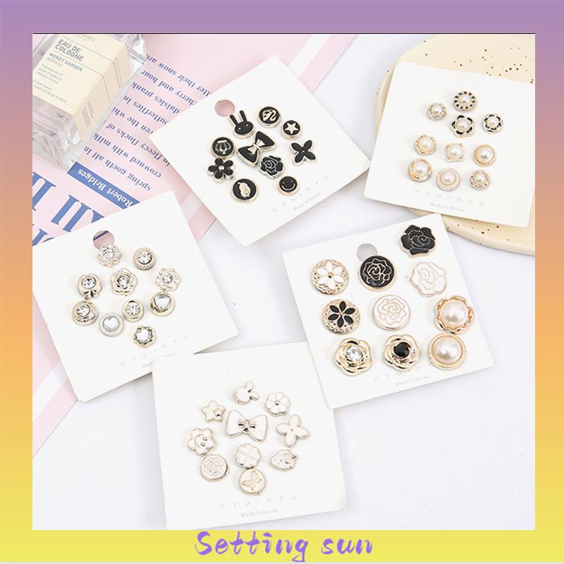 5 / 10PCS Bros Pin Wanita Model Invisible Tanpa Kancing Dapat Dilepas Untuk Pakaian / Sweater TN