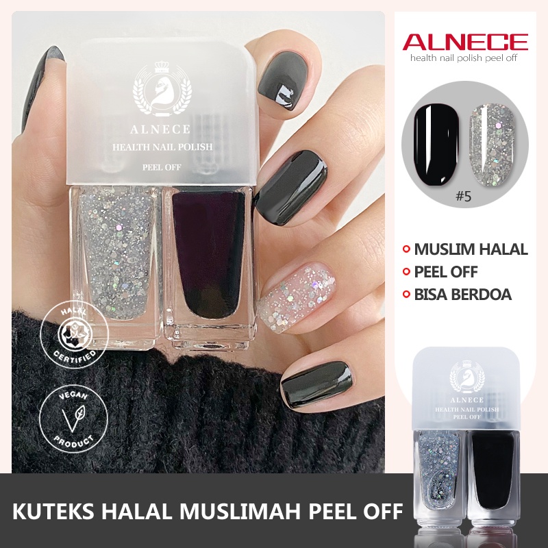 ALNECE 2IN1 KUTEK HALAL PEEL OFF KUTEKS 2 TONE KUTEK KOREA kutek halal muslimah Gel Nail polish