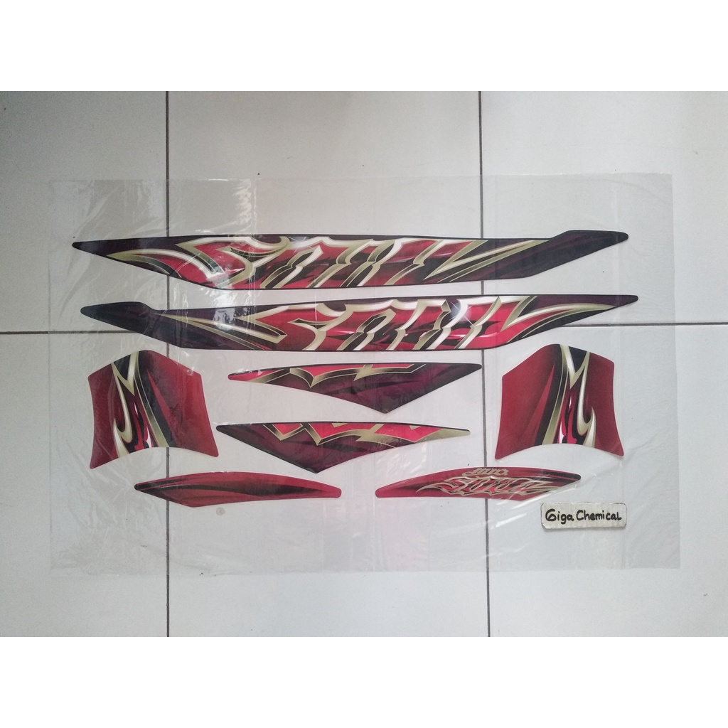 Striping Sticker Lis Yamaha Mio Soul 2010 2011 Hitam Merah