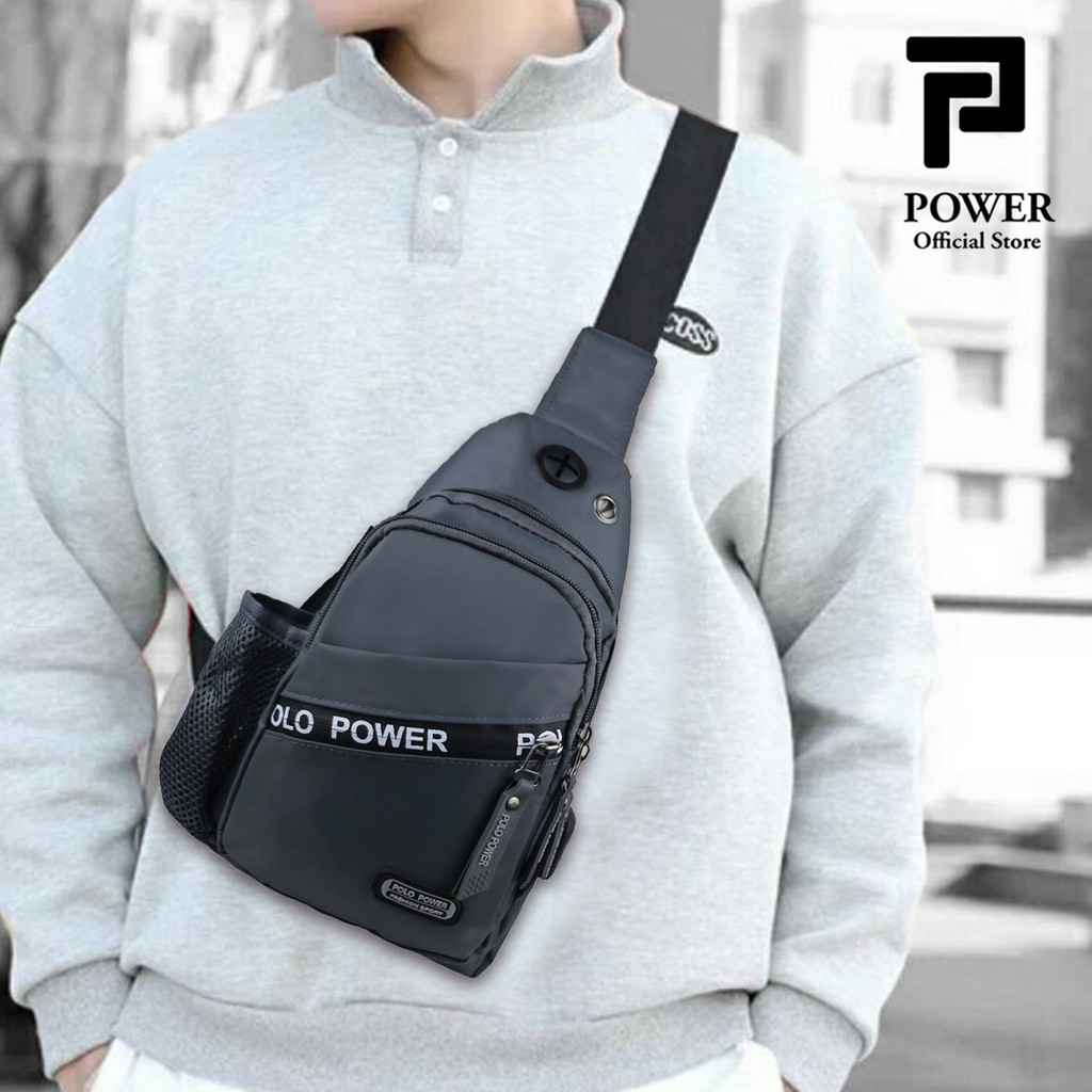 Polo Power Tas Selempang Pria Sling bag Waterproof Import Tas Dada ABG Anti Air Tas Polo Original