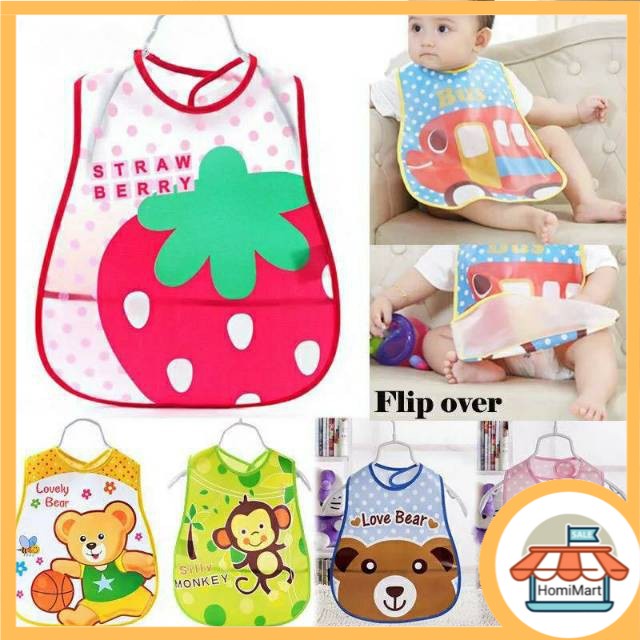 homimart I Slabber Plastik / Celemek Bayi / Slaber Plastik Waterproof / Baby Bib / Tadah Liur Anti Air