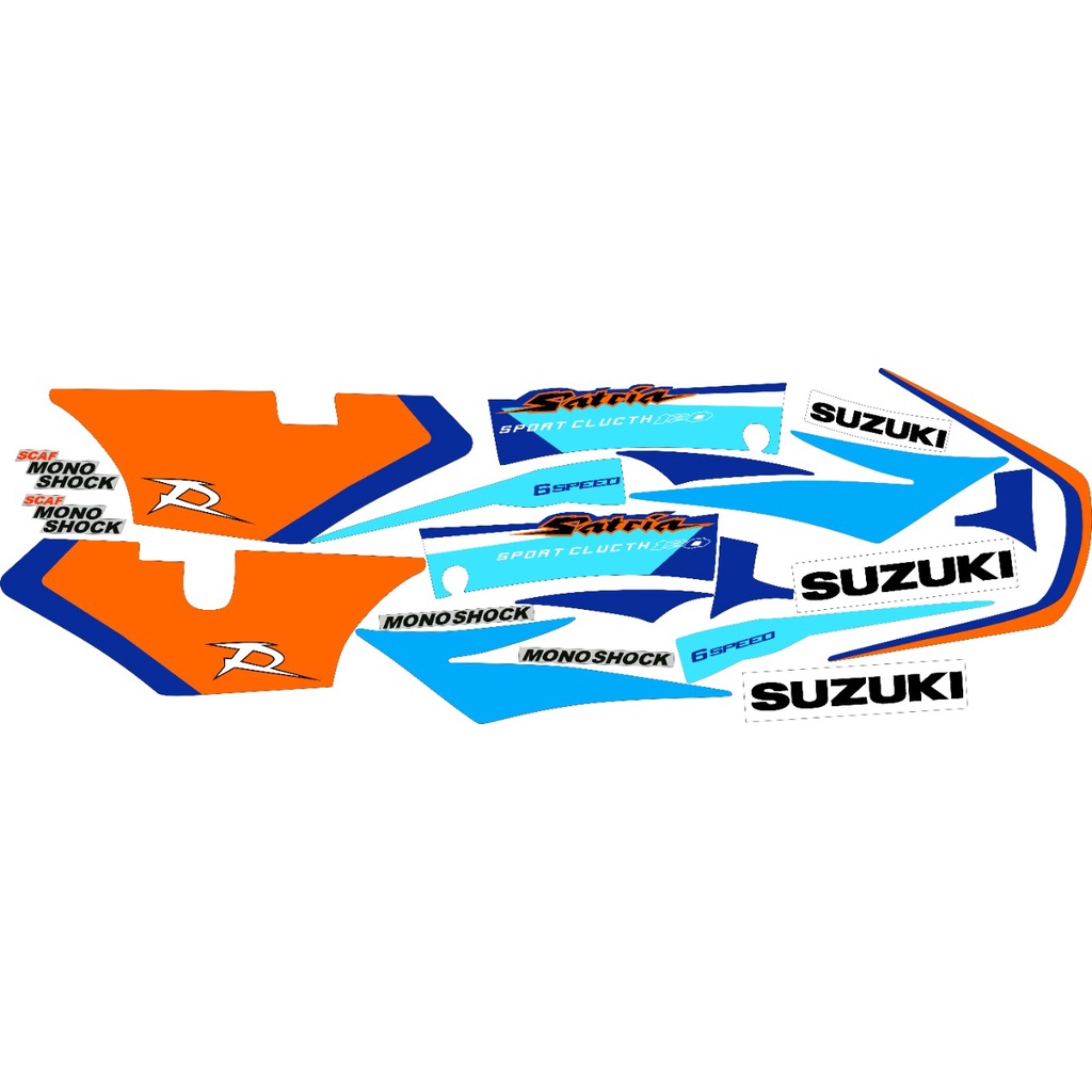 striping satria r biru putih