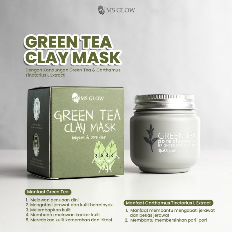 Clay Mask Ms Glow / Masker Ms Glow / Masker Charcol / Masker Greentea / Masker Organik / Original