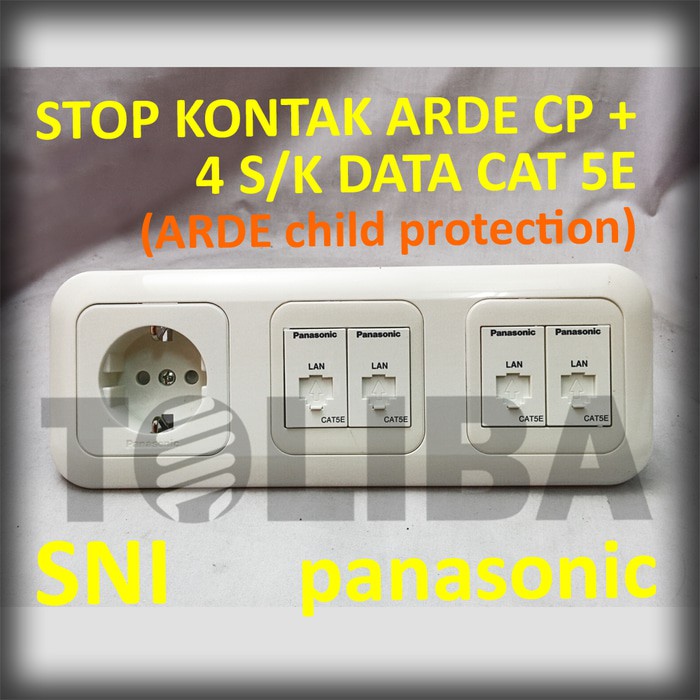 stopkontak arde cp + 4 stop kontak s/k data cat5e panasonic ib rj45