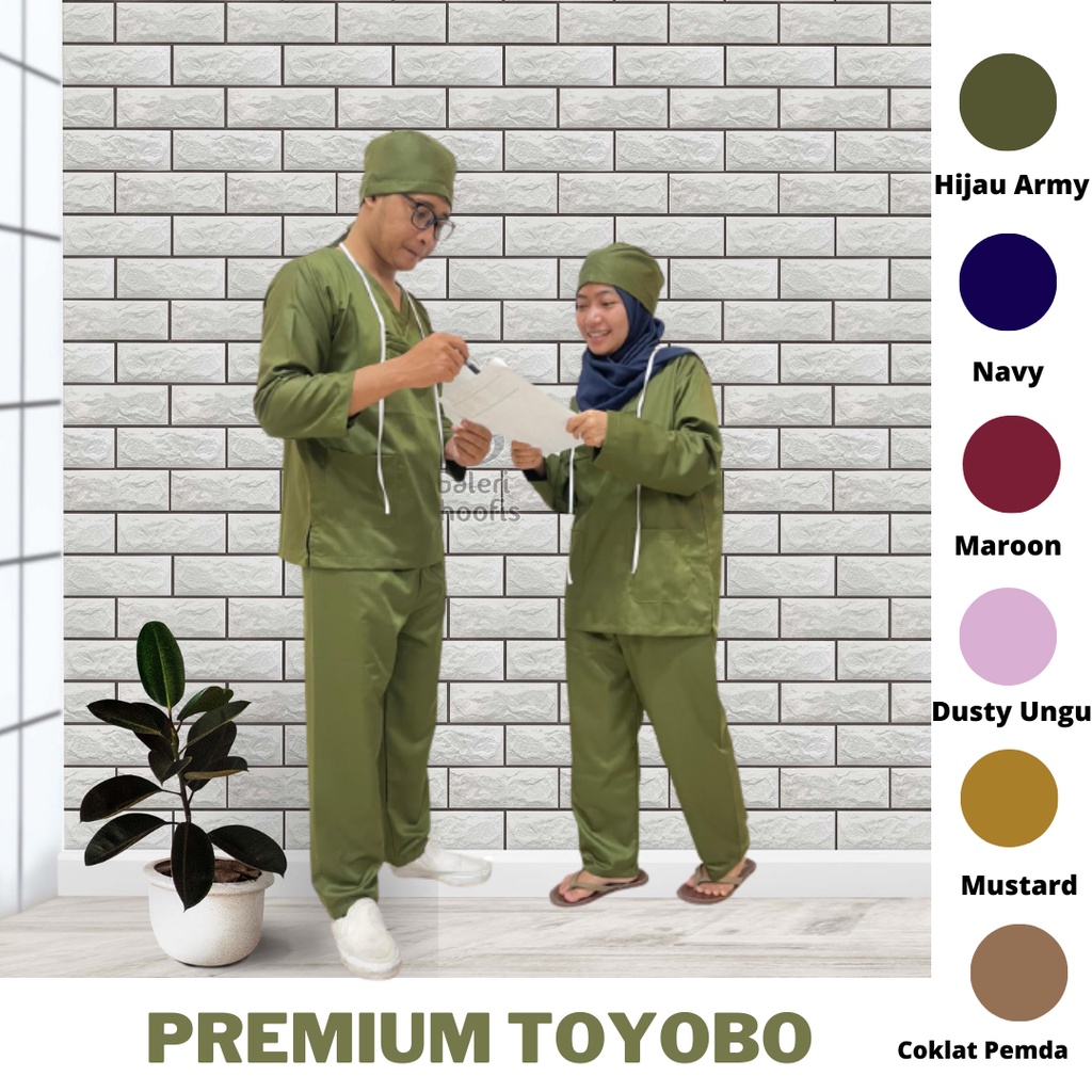 Baju OK TOYOBO scrub dokter perawat analis kesehatan bidan lengan panjang lengan pendek | Murah meri