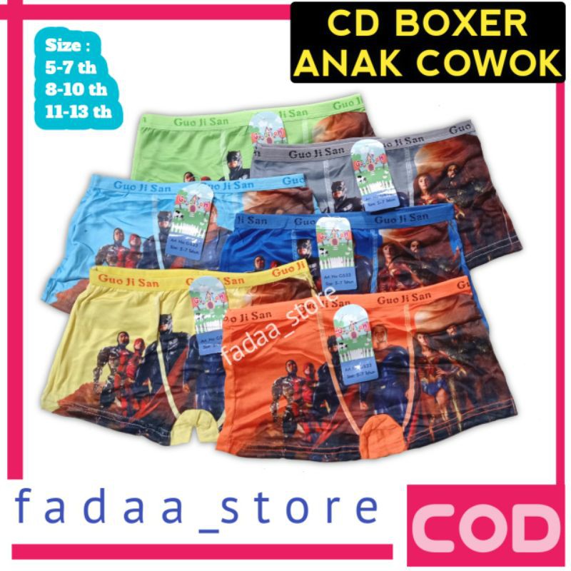 GUOJISAN CD BOXER ANAK COWOK SATUAN /GROSIR M L XL