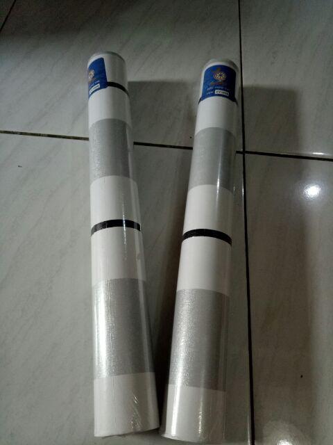 Grosir Murah_wallpaper Sticker Dinding Ruang Tamu, Kamar, Kantor Garis Abu Abu Minimalis