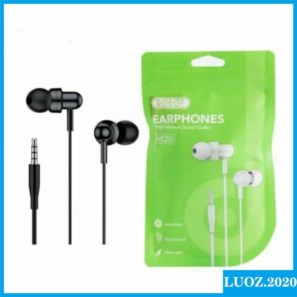 ROBOT RE20 oblique in-ear deep bass ultra light wired earphone